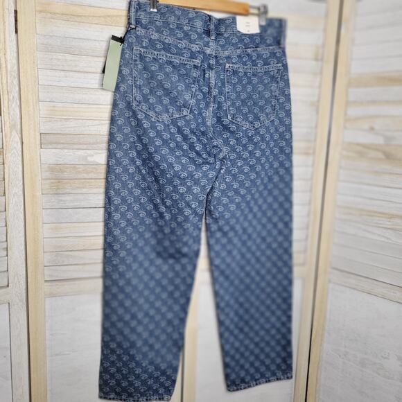 H&M Jeans 30 x 32 Blue Disney 100 X Loose High Rise Straight Leg Men Denim New - Picture 10 of 10